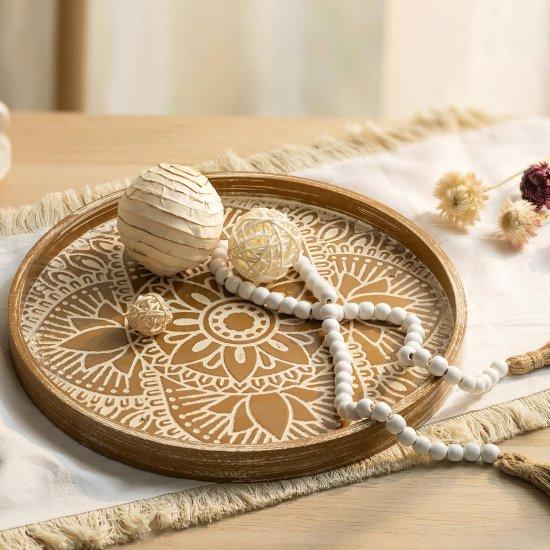 Yuvarlak Ahşap Tepsi