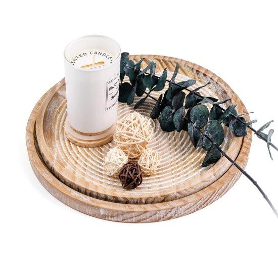 Yuvarlak Ahşap Tepsi