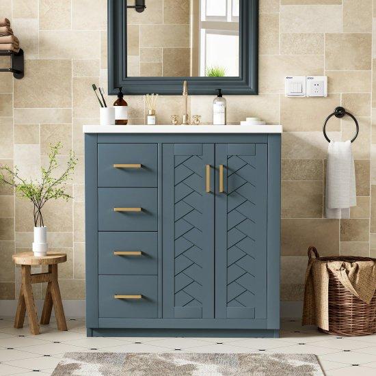 Mavi Banyo Dolabı