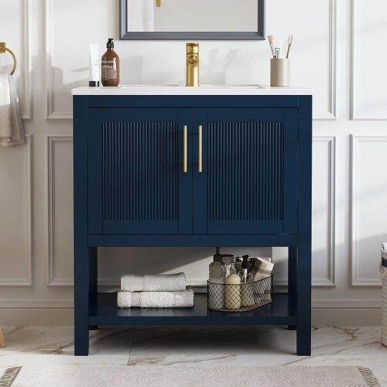 Mavi Banyo Dolabı