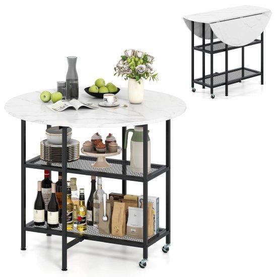 Mermer Desenli Katlanır Masa