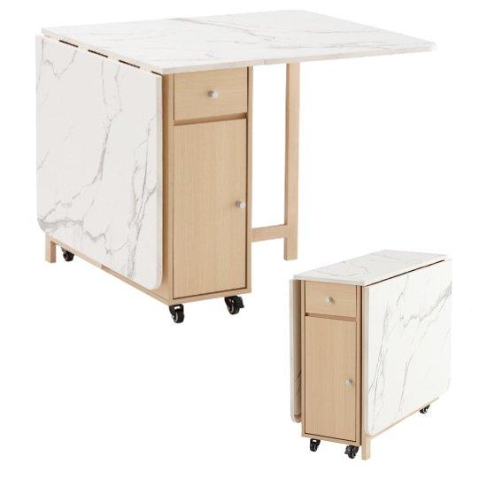 Mermer Desenli Katlanır Masa