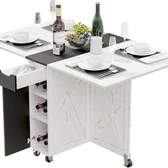 Mermer Desenli Katlanır Masa