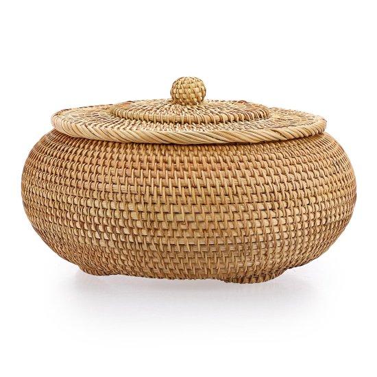 Rattan Kapaklı Sepet
