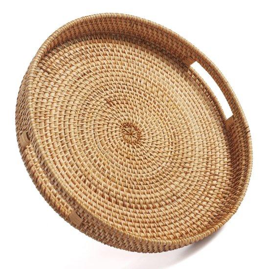 Sedefli Rattan Tepsi