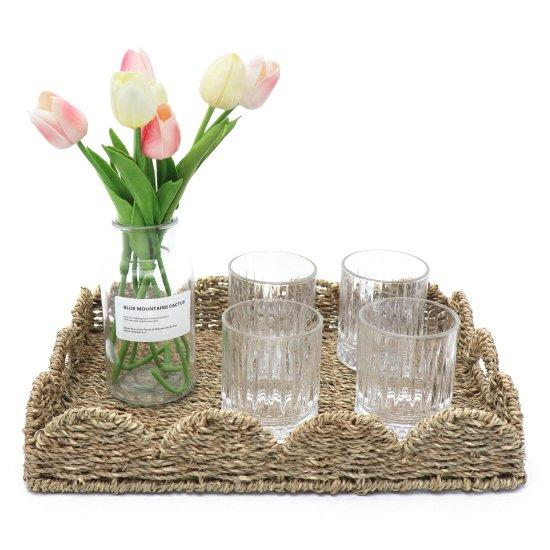 Sedefli Rattan Tepsi