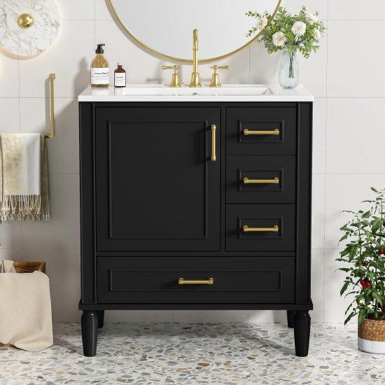 Siyah Banyo Dolabı