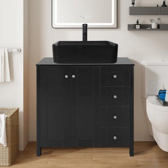 Siyah Banyo Dolabı
