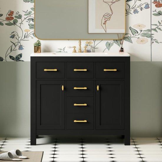 Siyah Banyo Dolabı
