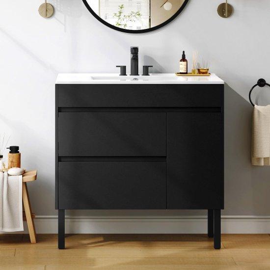 Siyah Banyo Dolabı