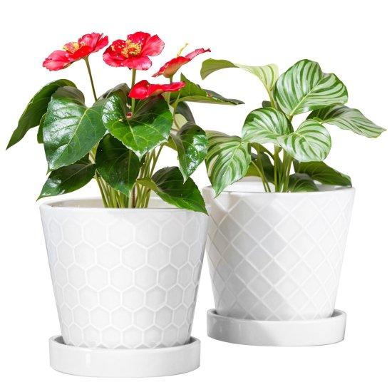 Beyaz Seramik Saksı