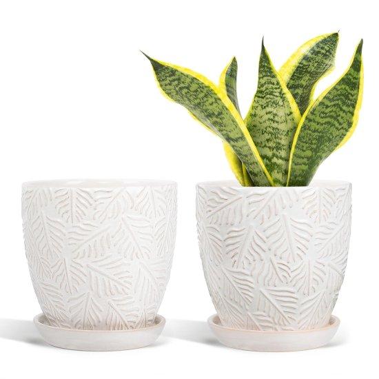 Beyaz Seramik Saksı