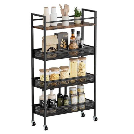 Buzdolabı Yanı Tekerlekli Kiler