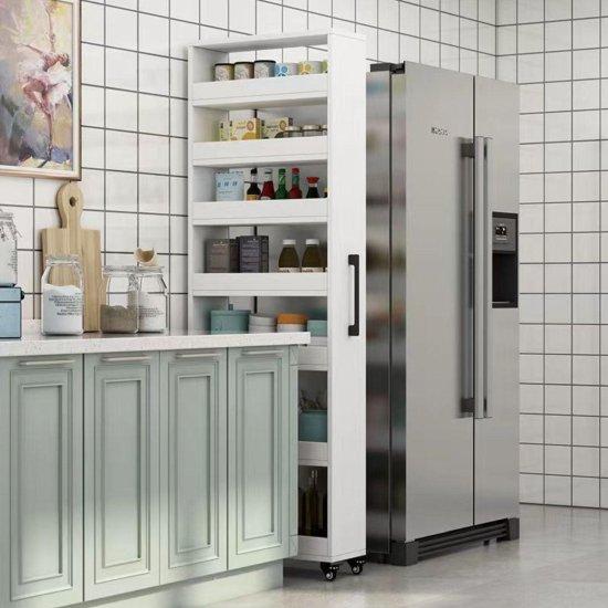 Buzdolabı Yanı Tekerlekli Kiler