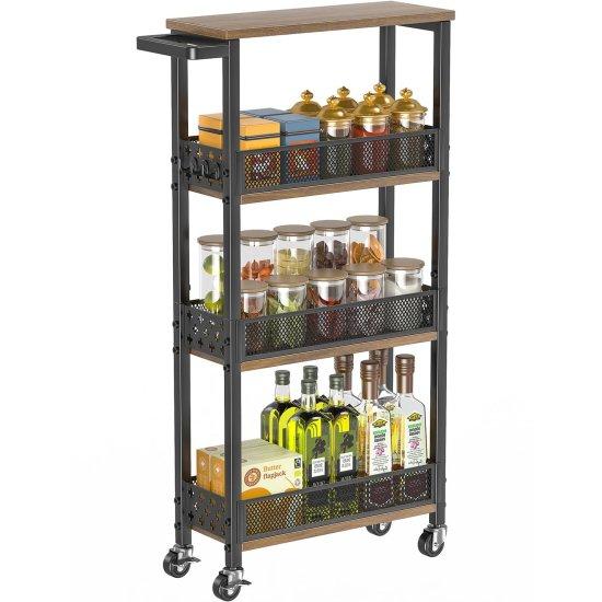 Buzdolabı Yanı Tekerlekli Kiler