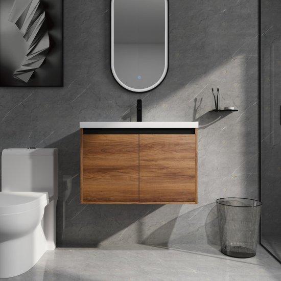 Kahverengi Banyo Dolabı